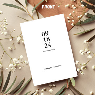 Invitation Mariage noir & blanc moderne Trend Bold Script