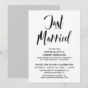 Invitation Mariage Noir & Blanc Typographie Réception