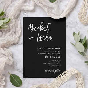 Invitation Mariage noir contemporain