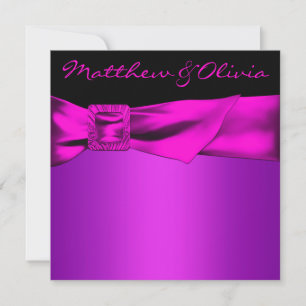 Invitation Mariage noir de roses indien