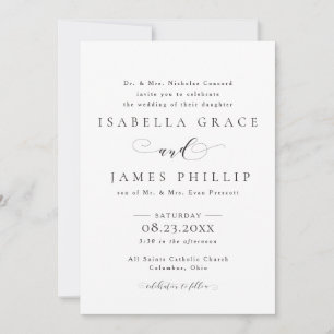Invitation Mariage noir et blanc