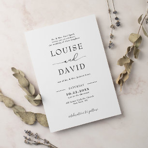 Invitation Mariage noir et blanc