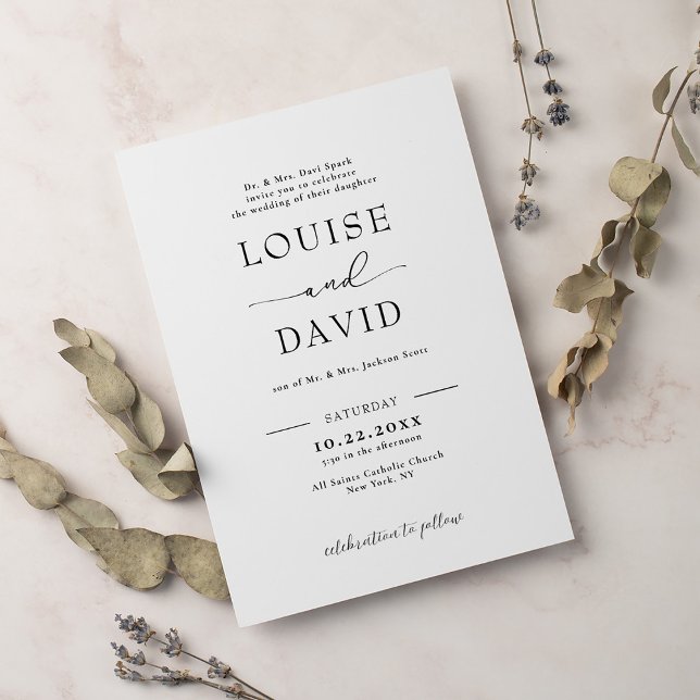 Invitation Mariage noir et blanc (Créateur téléchargé)