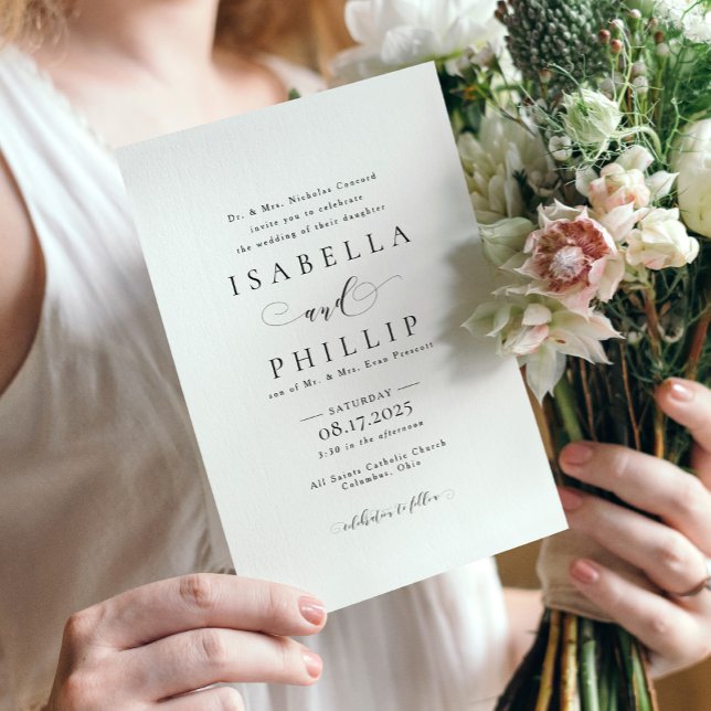 Invitation Mariage noir et blanc (Créateur téléchargé)