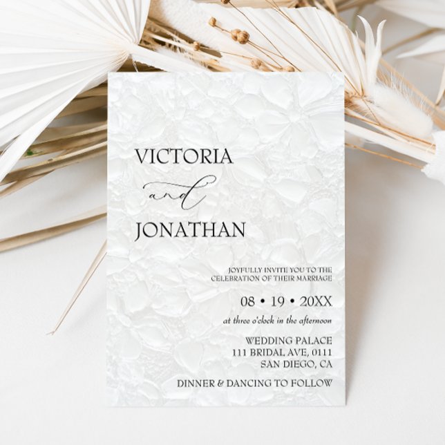 Invitation Mariage noir et blanc minimal (Créateur téléchargé)