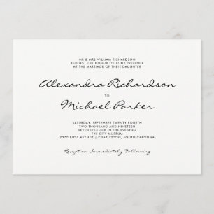 Invitation Mariage noir et blanc minimal de l'élégance  
