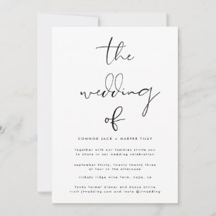 Invitation Mariage noir et blanc moderne