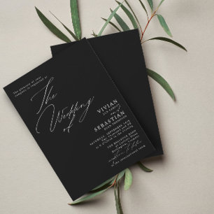 Invitation Mariage noir et blanc moderne