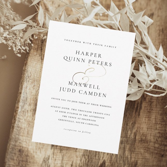 Invitation Mariage noir et blanc moderne (Créateur téléchargé)