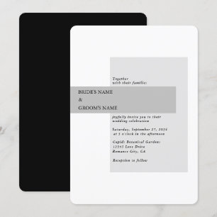 Invitation Mariage noir et blanc moderne