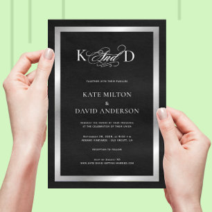 Invitation Mariage noir et blanc moderne de Minimalistic