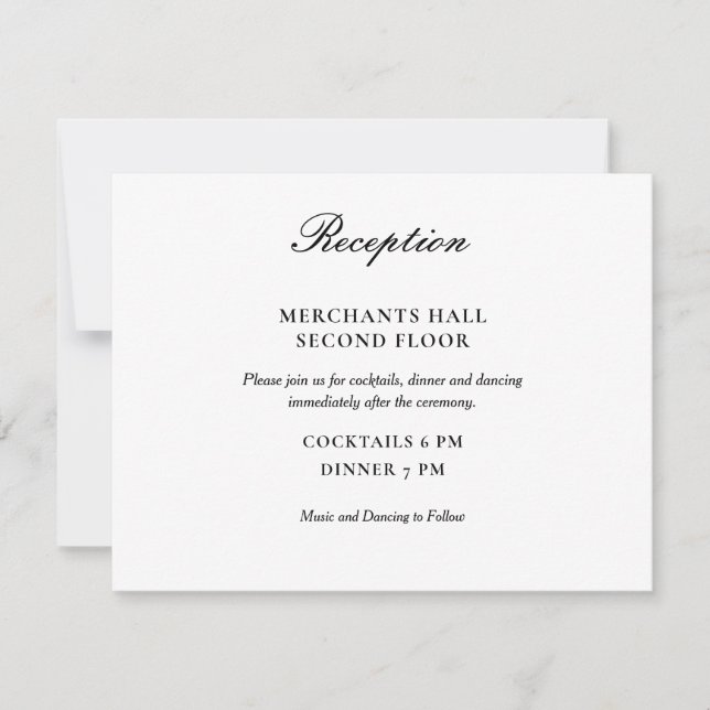 Invitation Mariage noir et blanc simple et élégant (Devant)