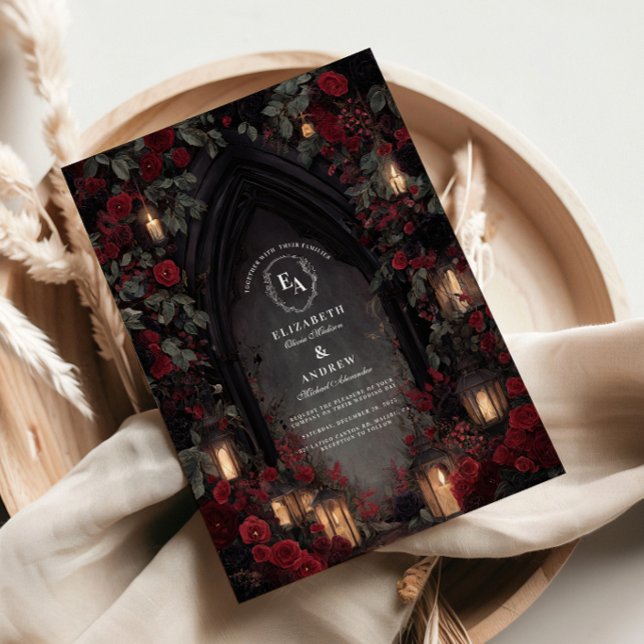 Invitation Mariage noir et rouge (Créateur téléchargé)
