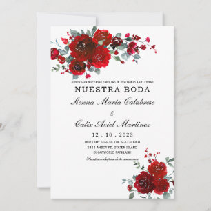 Invitation Mariage Noir et Rouge