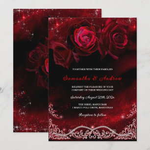Invitation Mariage Noir Rouge et Blanc