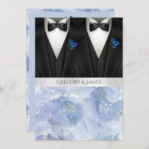 Invitation Mariage noir Tuxedos Boutonnière