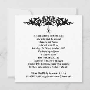 Invitation Mariage noir veuve Mariage Goth