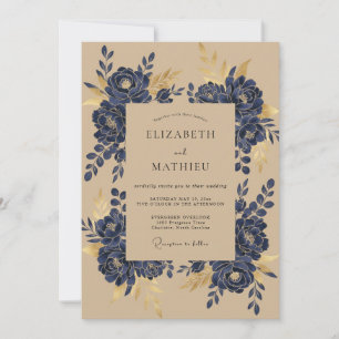 Invitation Mariage Nuit Or Magnolia