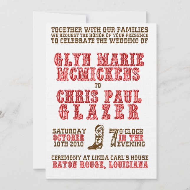 Invitation Mariage occidental (Devant)