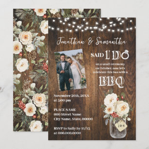 Invitation Mariage occidental Floral d'hiver après le 'Je le 