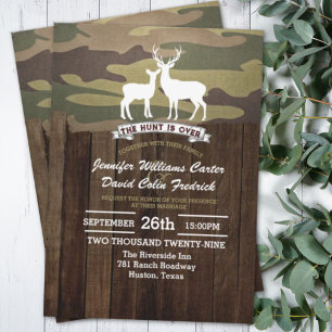 Invitation Mariage occidental rustique La chasse est terminée