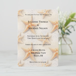 Invitation Mariage Ocean Starfish Beach