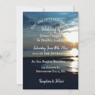 Invitation Mariage Ocean Sunset à Dusk