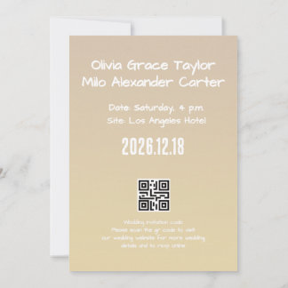 Invitation mariage oeuvre d'art jaune se tenant la main
