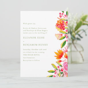 Invitation Mariage officiel rose orange moderne