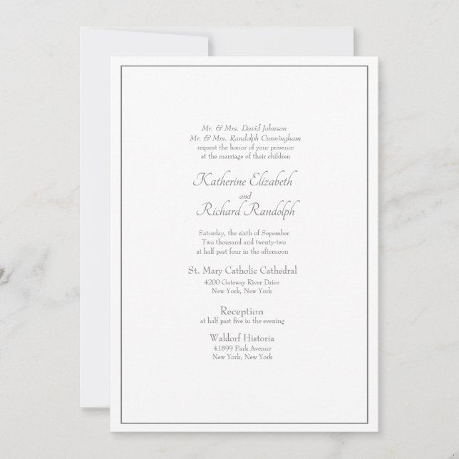 Invitation Mariage officiel traditionnel Les deux parents ins (Devant)