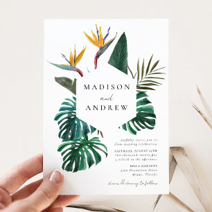 Invitation Mariage Oiseau de Paradis Aquarelle