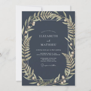 Invitation Mariage Olive Fern de Minuit