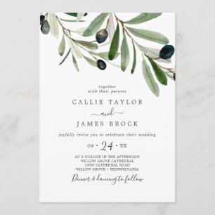 Invitation Mariage Olive moderne