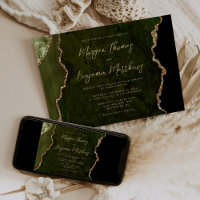Mariage Olive Vert Or Agate Script