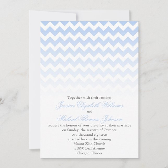 Invitation Mariage Ombre Chevron (Devant)