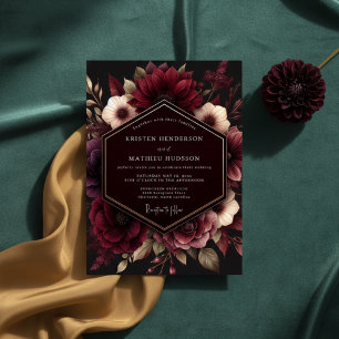 Invitation Mariage Opulence Florale Bourguignonne Luxuriante