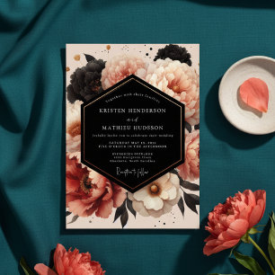 Invitation Mariage Opulent Pivoine Corail