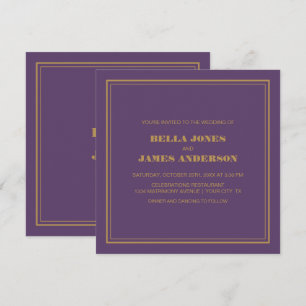 Invitation Mariage or Lavender simple moderne