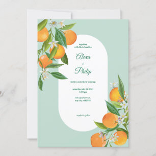 Invitation Mariage orange aquarelle