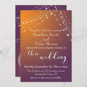 Invitation Mariage orange Plum Ombre & Lumineuses