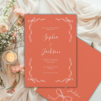 Mariage Orange Récolte Dessinée à la Main Vintage