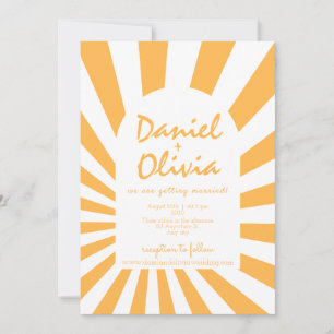 Invitation Mariage Orange Retro