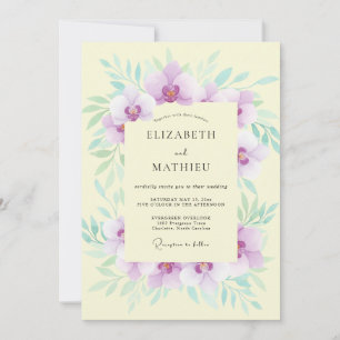 Invitation Mariage Orchidée Jaune Pâle de Prairie