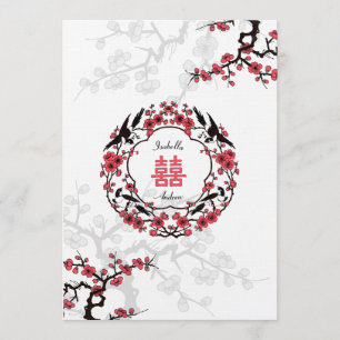 Invitation Mariage oriental cerisier en fleurs