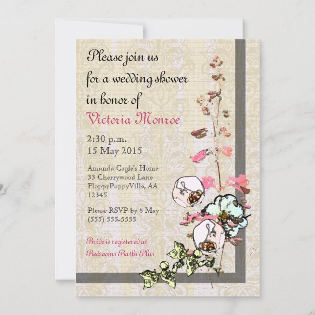 Invitation Mariage ou douche dans un jardin de thé japonais - (Devant)