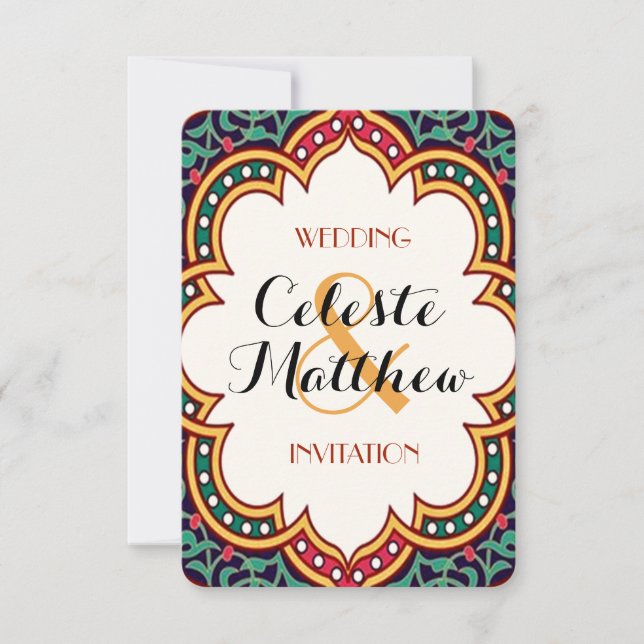 Invitation Mariage ou parti marocain arabe perse (Devant)