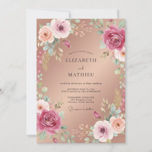 Invitation Mariage Paeonia en Cuivre Bruni