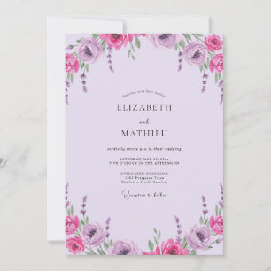 Invitation Mariage Paeonia Orchidée Magenta