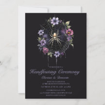 Mariage païen à la main avec araignée florale viol