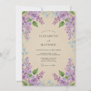 Invitation Mariage Pale Violet Wisteria